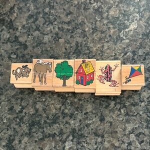 Wooden Animal and Nature stamp Set